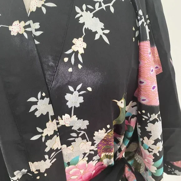 AS NEW SAM WELL SILK LONG ROBE/KIMINO JACKET - ONE SIZE - Picture 2 of 16